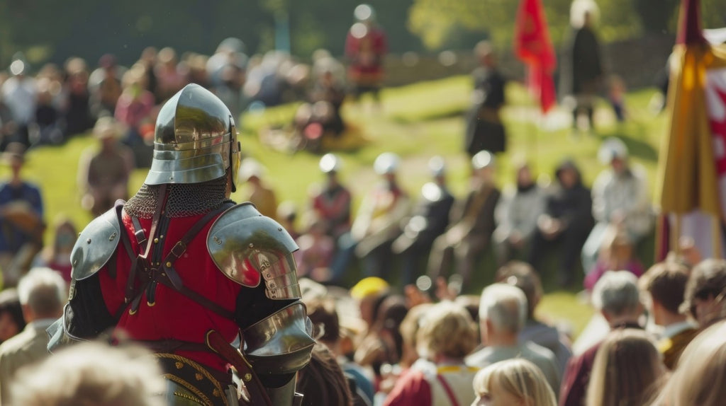 spectators watch on eagerly eyes following the movements of the knights in front of them